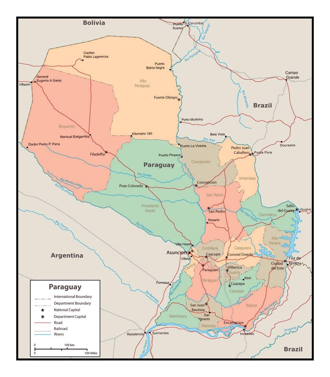 Карта Парагвая