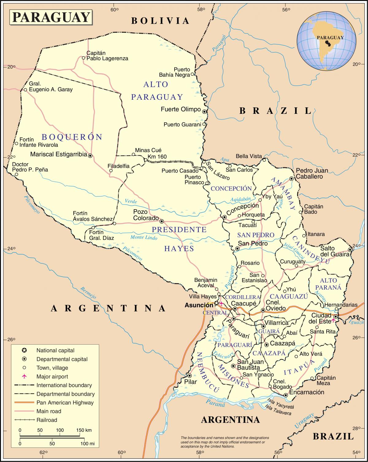Карта cateura Парагвай 
