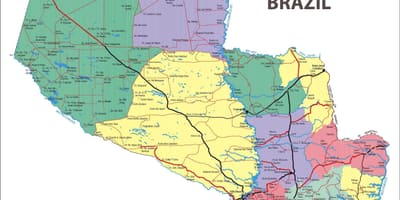 На карте Парагвая