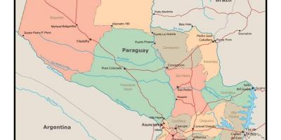 Карта Парагвая с городами
